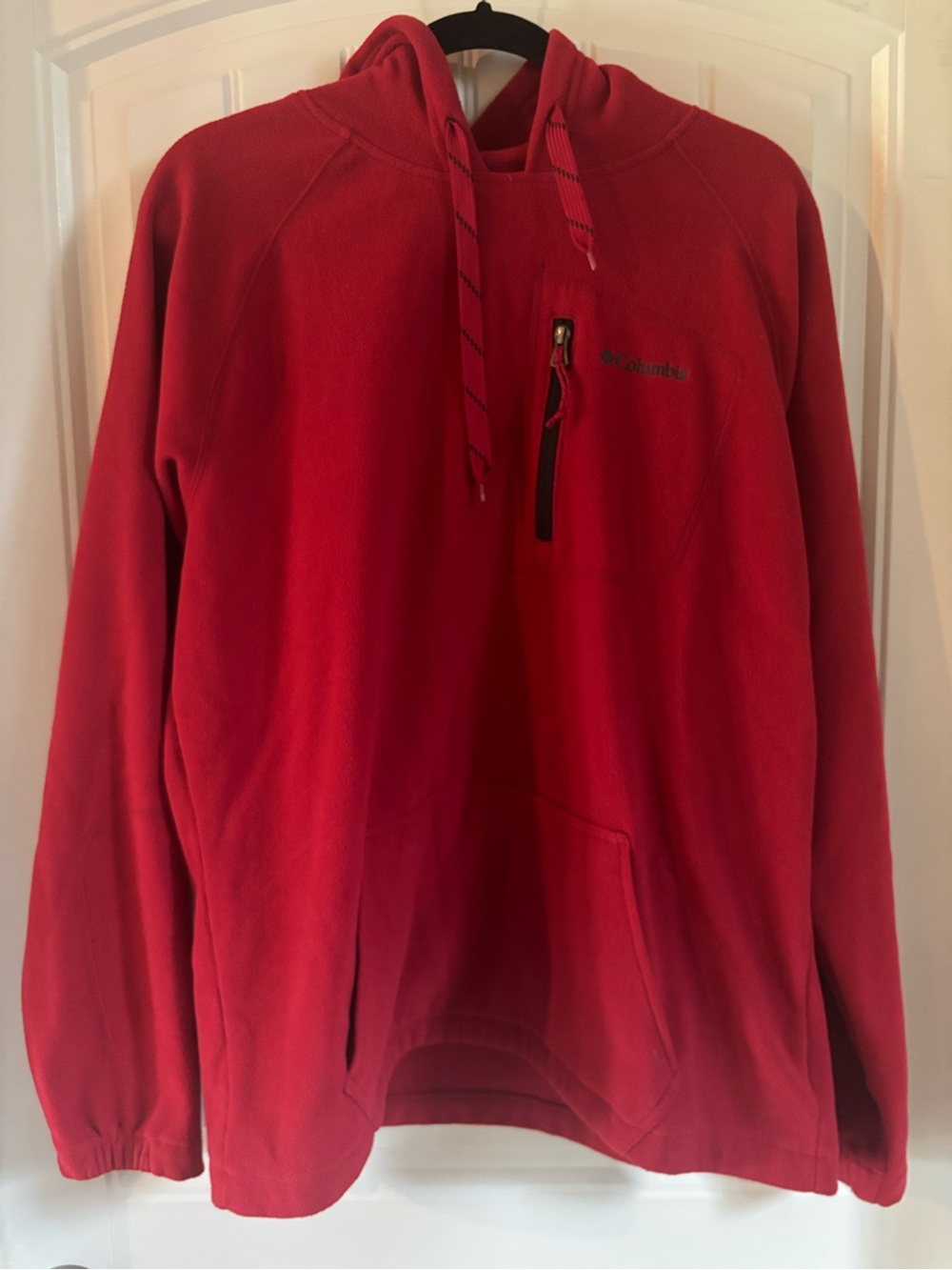 Columbia Red Zip-Up Fleece Hoodie